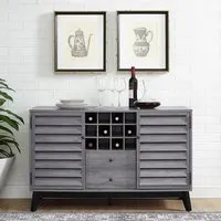 Vega Wooden Drinks Serving Trolley with 2 Doors - Grey Oak