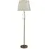 Vegas Floor Lamp with Hessian Shade - Cream, Brass
