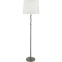 Vegas Floor Lamp with Hessian Shade - Silver