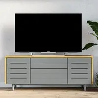 Vejle TV Stand with 2 Doors and 2 Drawers - Grey, Wood