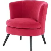 Vekota Round Upholstered Armchair - Pink, Velvet