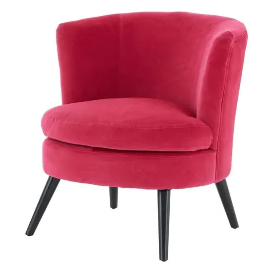 Vekota Round Upholstered Armchair - Pink, Velvet image