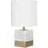 Vencro Table Lamp with Marble Base - White, Fabric