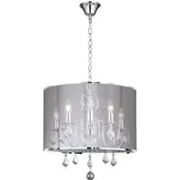 Venetian Round 5 Light Pendant Light - Chrome, Silver