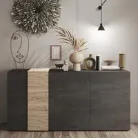 Venice 3-Door Sideboard - Titan, Cadiz Oak