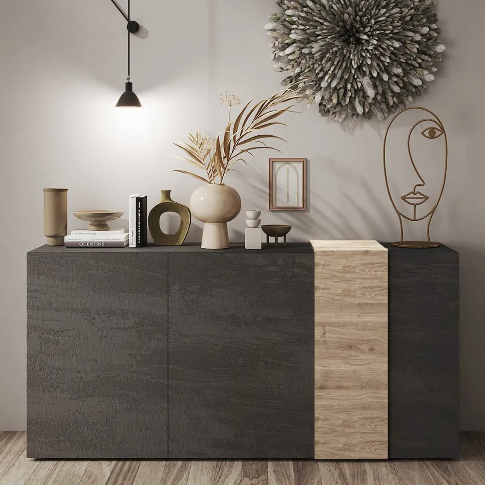 Venice 3-Door Sideboard - Titan, Cadiz Oak image
