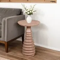 Venice Cane Side Table - Natural, Mango Wood