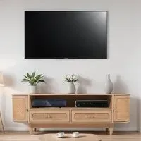 Venice Cane TV Stand with Storage - Natural, Mango Wood