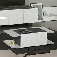 Venice Coffee Table with Storage - White, High Gloss