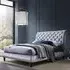 Venice King Size Bed Frame - Grey, Velvet