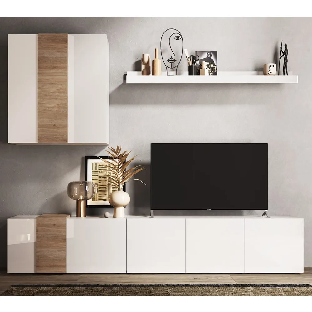 Venice Living Room Furniture Set - White, Cadiz Oak