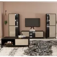 Venice Living Room Set with Coffee Table - Champagne