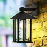 Venice Outdoor Wall Light - Black, Water Glass