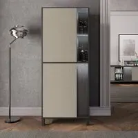 Venice Right Hand Display Cabinet with LED - Champagne