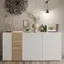 Venice Sideboard 3 Doors - White, Cadiz Oak