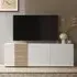 Venice TV Stand 3 Doors - White, Cadiz Oak