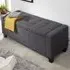 Ventnor Fabric Storage Ottoman - Charcoal Grey