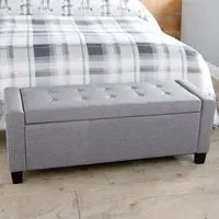 Ventnor Fabric Storage Ottoman - Grey