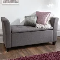 Ventnor Storage Ottoman with Seating - Charcoal, Fabric