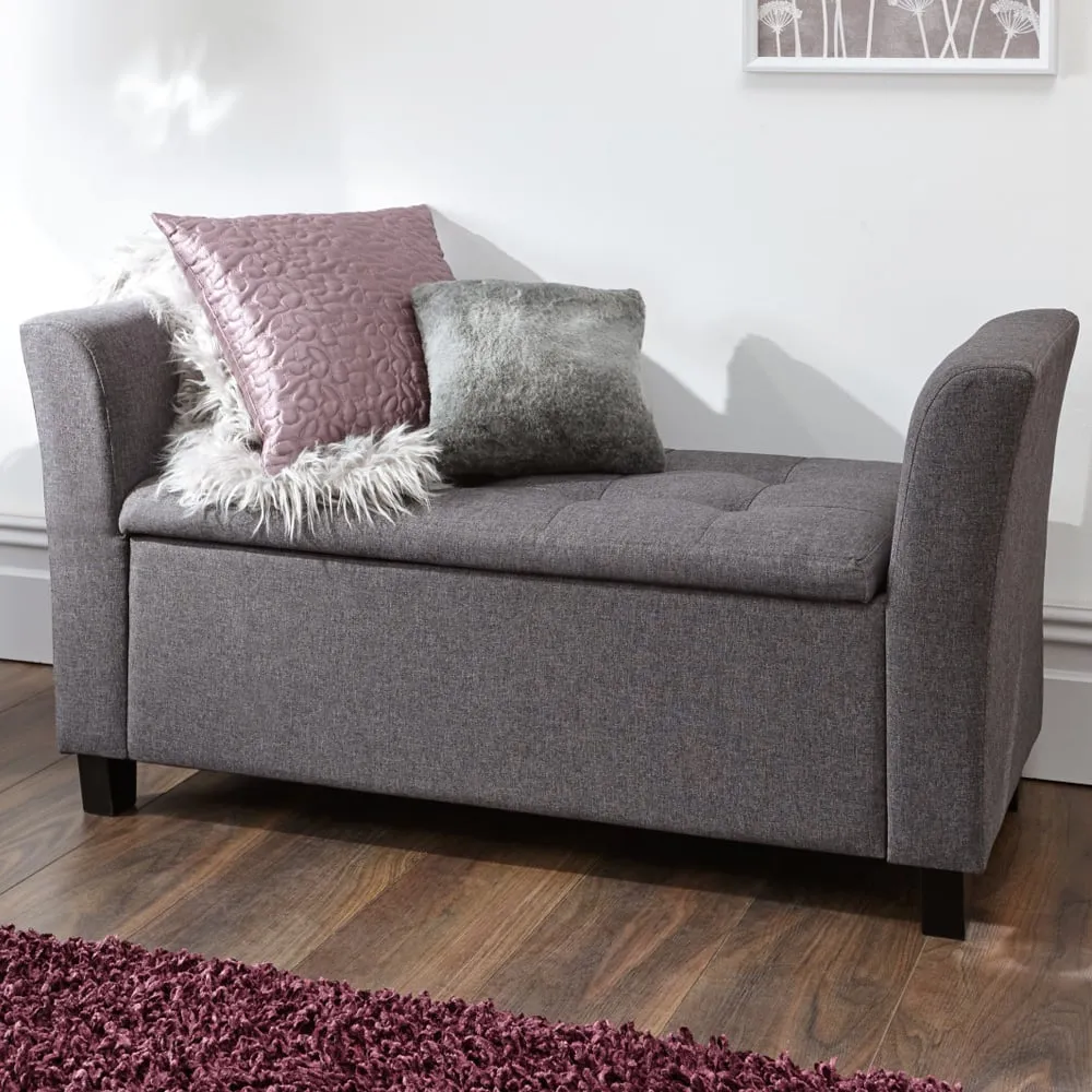 Ventnor Storage Ottoman with Seating - Charcoal, Fabric image