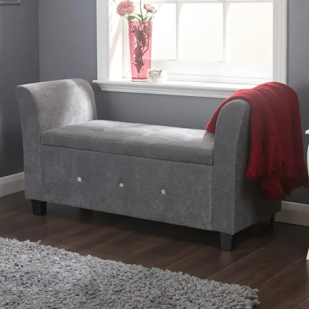 Ventnor Storage Ottoman with Seating - Dark Grey, Fabric
