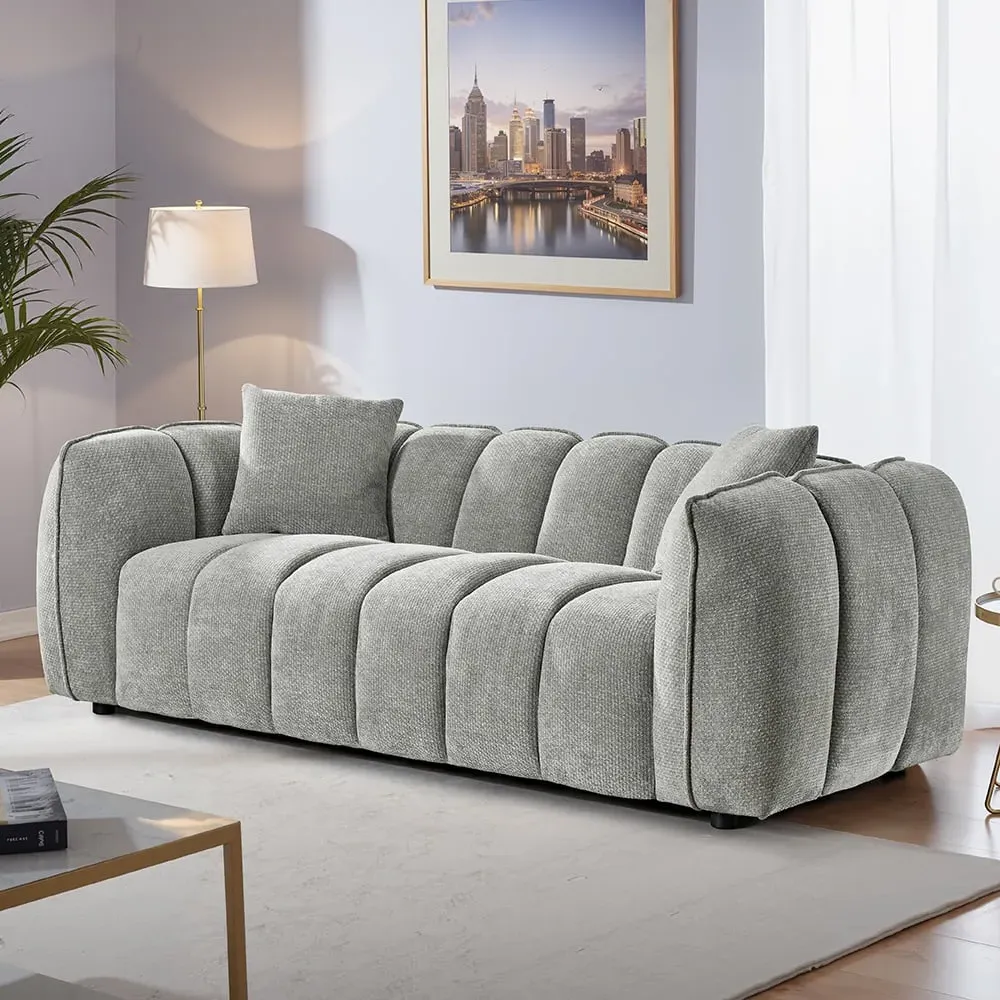 Ventura 3-Seater Sofa - Grey, Fabric