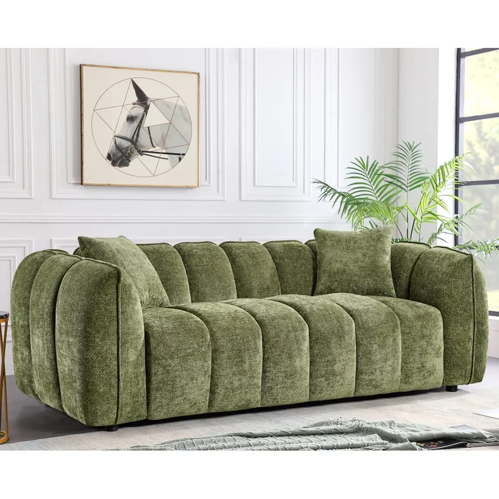 Ventura 3-Seater Sofa - Olive, Fabric