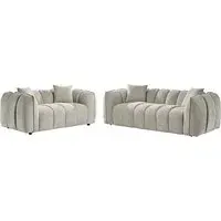 Ventura 3+2 Seater Sofa Set - Beige, Fabric