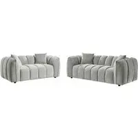 Ventura 3+2 Seater Sofa Set - Grey, Fabric
