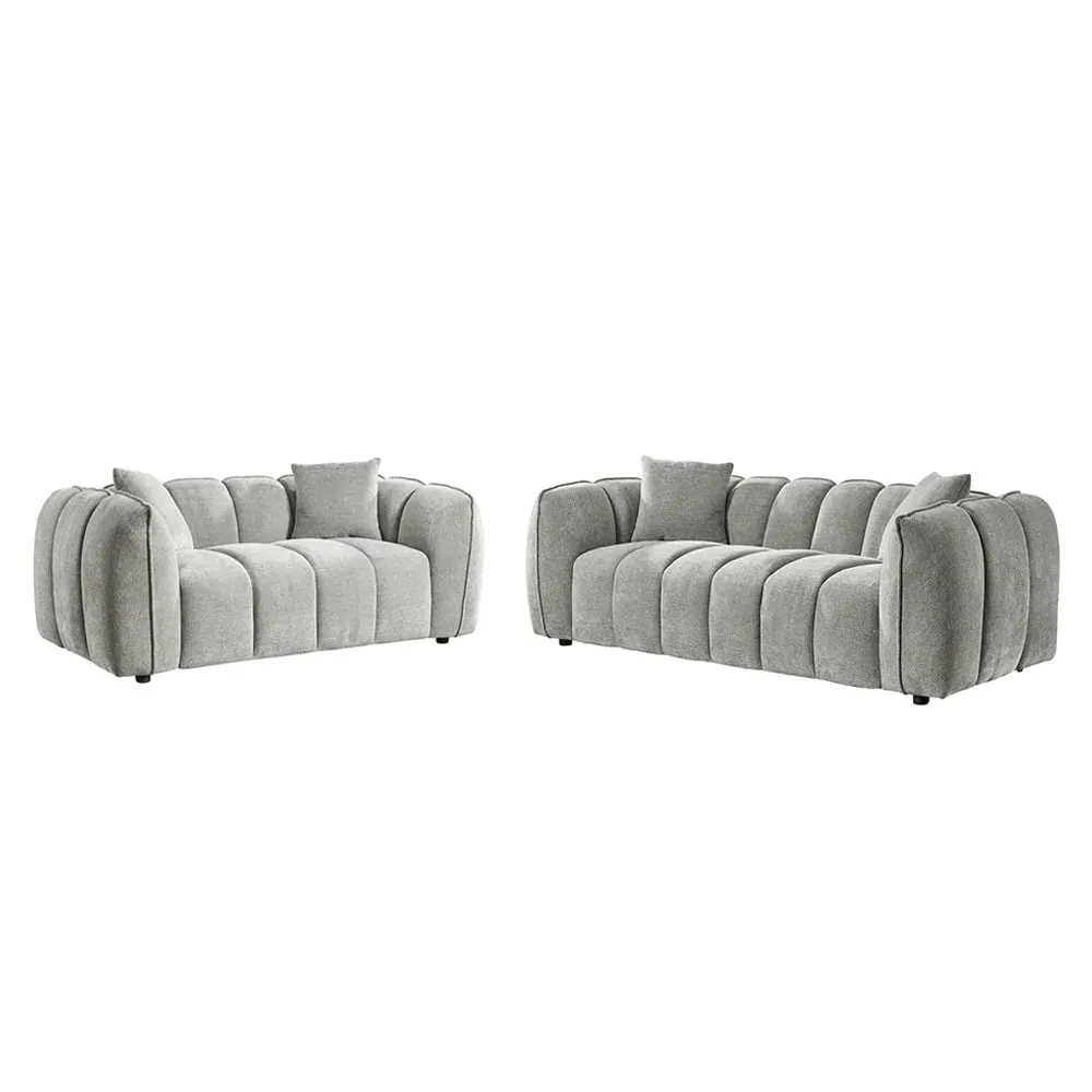 Ventura 3+2 Seater Sofa Set - Grey, Fabric