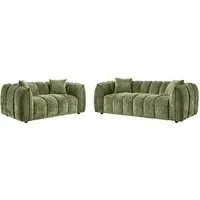 Ventura 3+2 Seater Sofa Set - Olive, Fabric