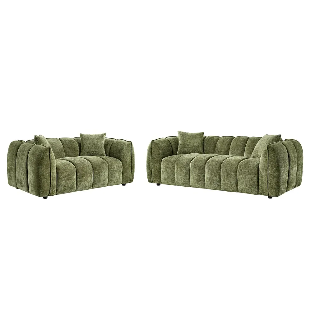 Ventura 3+2 Seater Sofa Set - Olive, Fabric