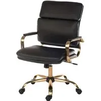 Ventura Office Chair with Gas Lift - Black, Leather