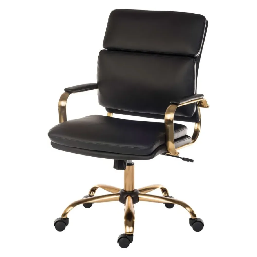 Ventura Office Chair with Gas Lift - Black, Leather image