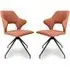 Vercelli Dining Chairs with Swivel - Brick, Fabric