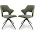 Vercelli Dining Chairs with Swivel - Sage, Fabric