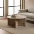 Verdun Round Coffee Table - Brown, Marble