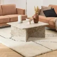 Verdun Square Coffee Table - Brown, Marble