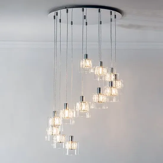 Verina 12 Light Pendant Light - Chrome, Clear Glass image