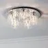 Verina 5 Light Flush Ceiling Light - Chrome, Clear Glass