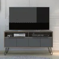 Veritate TV Stand with 4 Doors - Brown, Wood