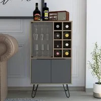 Veritate Wine Cabinet with 2 Doors - Brown, Wood