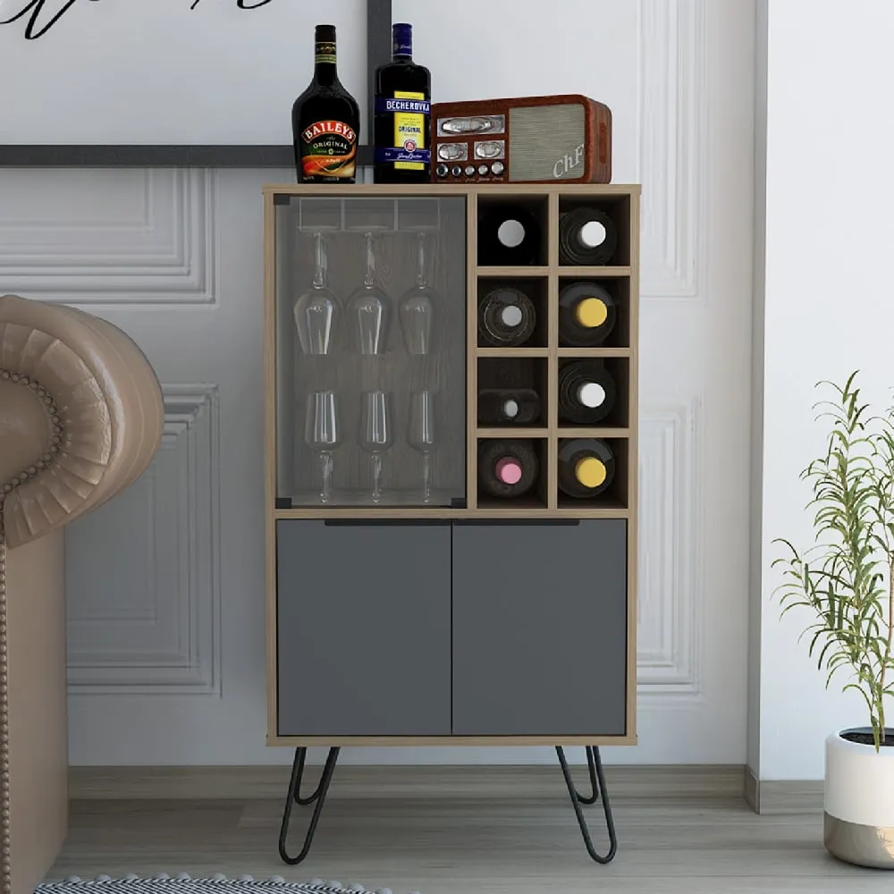 Veritate Wine Cabinet with 2 Doors - Brown, Wood