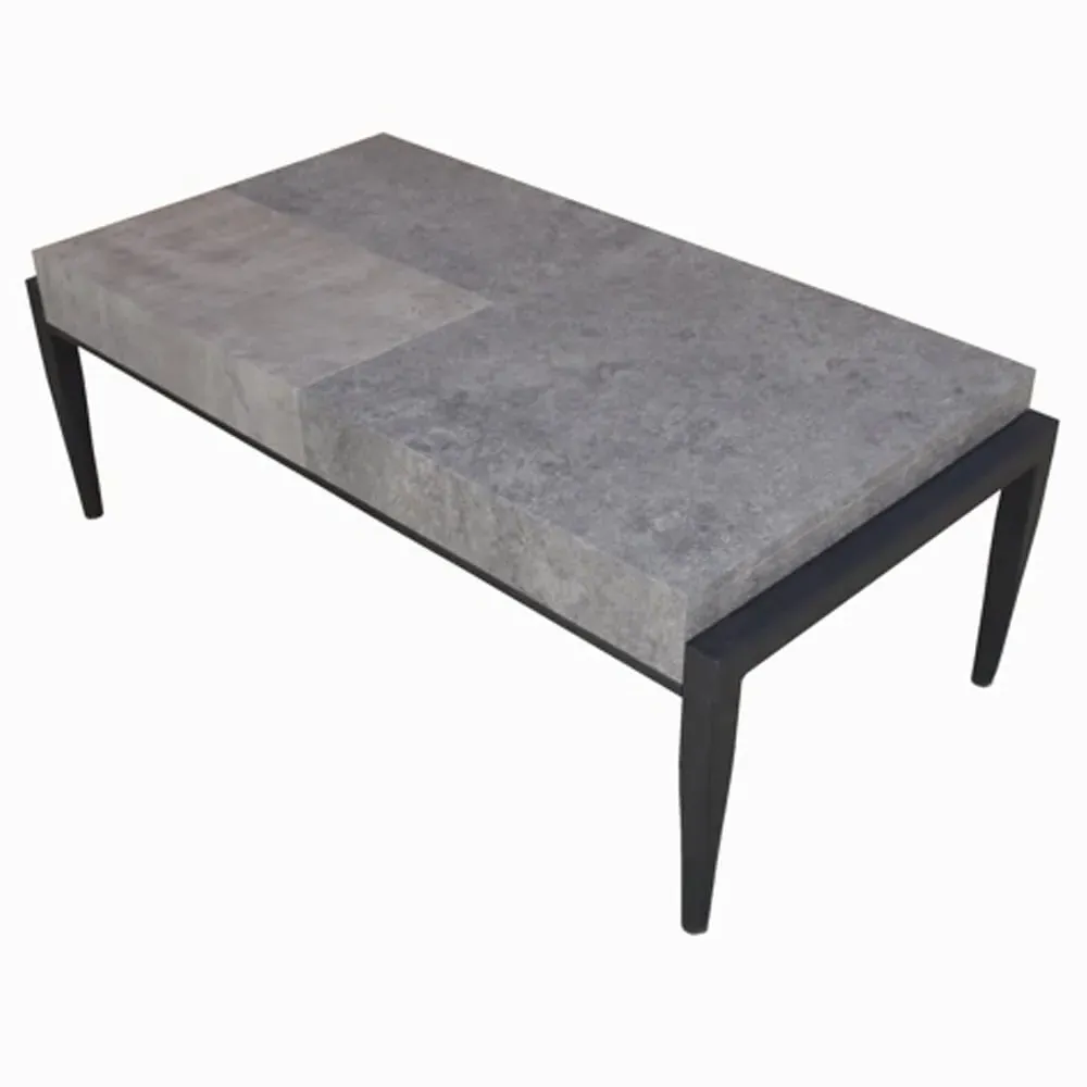 Vermillion Coffee Table with Metal Legs - Dark Concrete, Wood