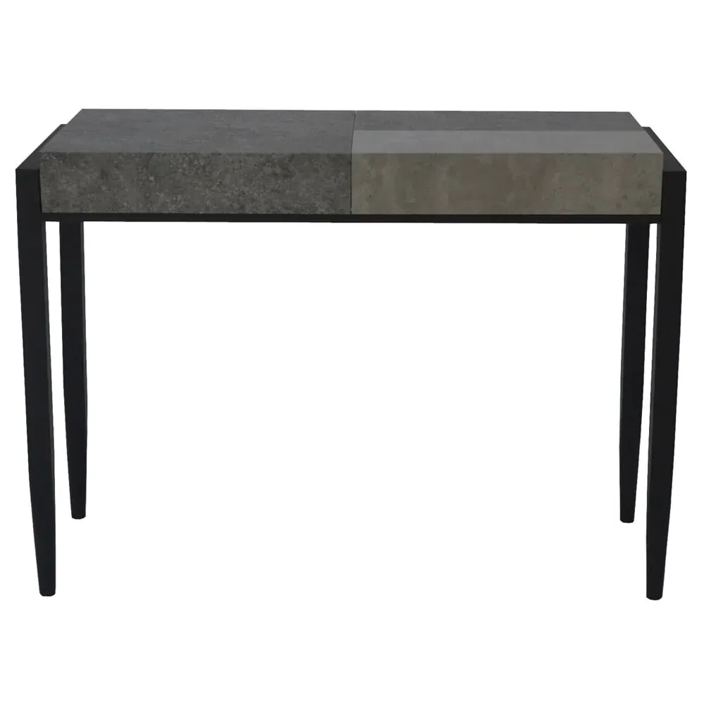 Vermillion Console Table with Metal Legs - Dark Concrete, Wood