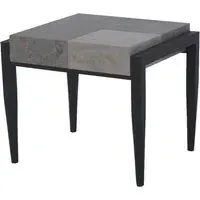 Vermillion End Table with Metal Legs - Dark Concrete, Wood