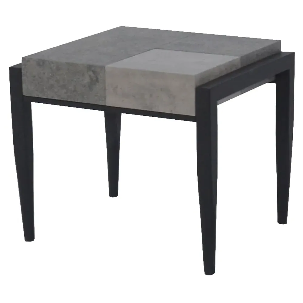 Vermillion End Table with Metal Legs - Dark Concrete, Wood image