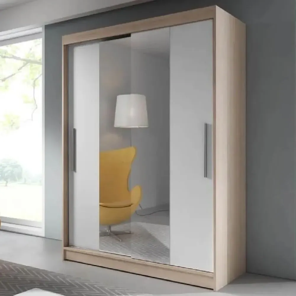 Vernal 2-Door Sliding Wardrobe - Oak, White