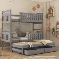Vernal Bunk Bed with Trundle - Grey