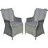 Vernal High Back Garden Dining Chairs with Cushions - Grey, Rattan